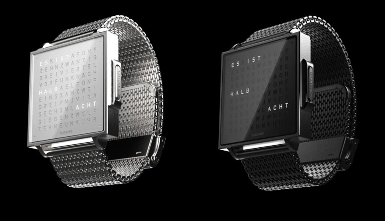 QLOCKTWO W - il nuovo orologio da polso Il QLOCKTWO W porta l'indicazione dell'ora al polso attraverso le parole. Il suo obiettivo non è solo quello di mostrare l'ora, ma anche di conferirle il significato che merita. Ridotto all'essenziale e dalla linea sobria, il QLOCKTWO W è sinonimo di estetica senza tempo e design iconico. Il design piatto della cassa conferisce alla nuova generazione di QLOCKTWO W un'elegante leggerezza. Comodo da indossare al polso, diventa un compagno naturale nella vita di tutti i giorni. Il suo linguaggio di design pulito garantisce una presenza discreta ma inconfondibile. L'iconica matrice di parole rivela un'impressionante tridimensionalità attraverso lettere finemente realizzate, conferendo alla luce una profondità speciale.